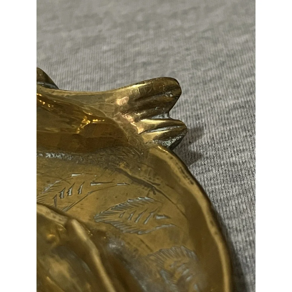 Vintage Sarna Brass 156T Brass Decorative Plate dish 2 fish